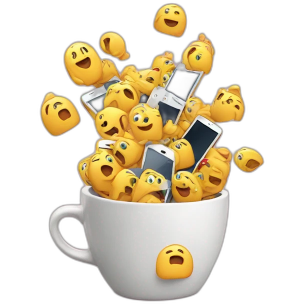 many phones in a cup emoji