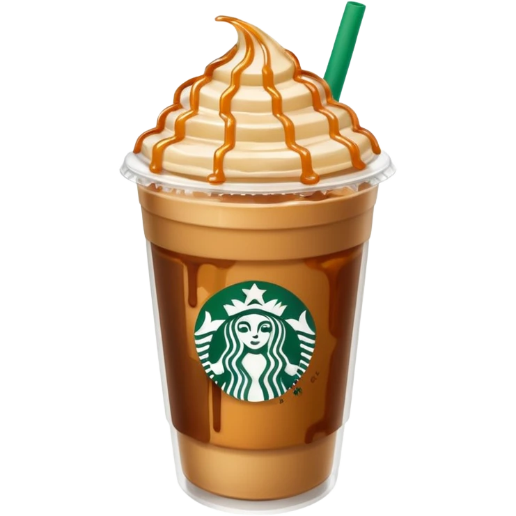 Realistic Starbucks caramel cold coffee emoji