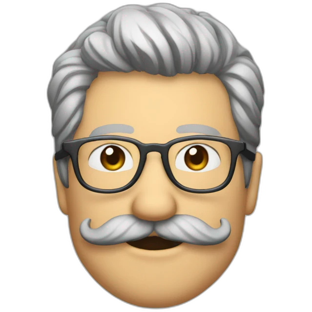 Man with glasses and mustache r8se hand like metalheads emoji