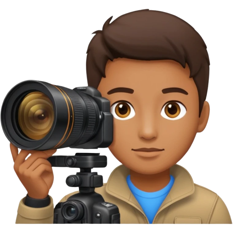 Photographer with DSLR + zoom lens emoji