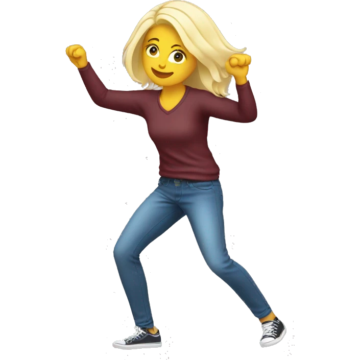 White blond women who’s dabing  emoji