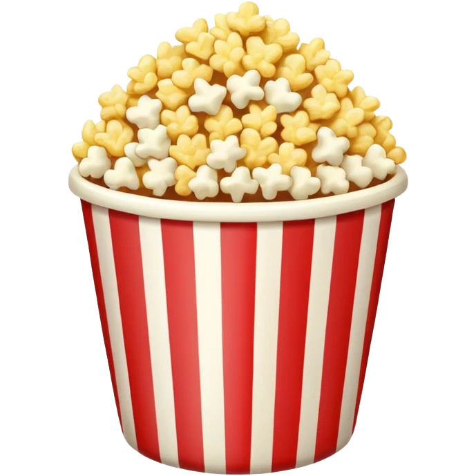 Popcorn in a striped cup with a TV emoji