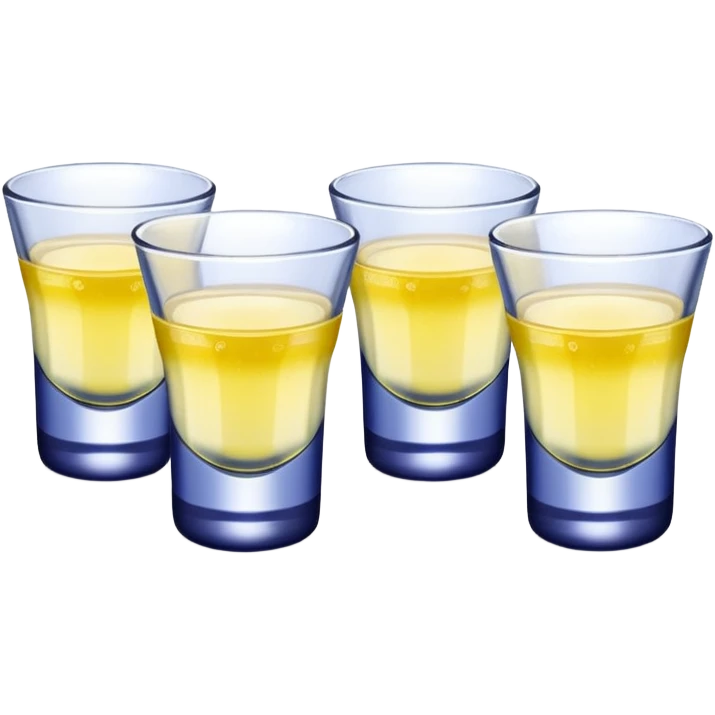 Four shot glasses with blueberry lemon drop in them  emoji