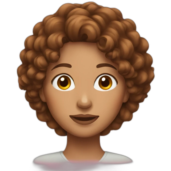 woman with brown curly hair emoji