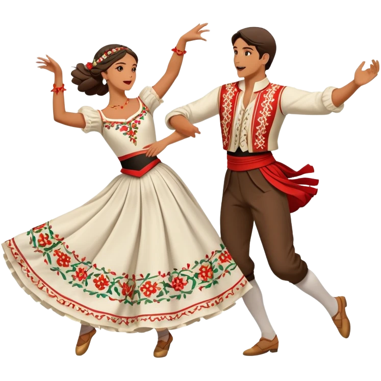 cinematic-realistic-scene-of-two-male and female dancers-performing-the-tarantella,-dressed-in-flowing-traditional-italian costumes-with-detailed-embroidery-and-dynamic-skirts,-captured-in-festive-motion-with-warm,-lively-lighting emoji