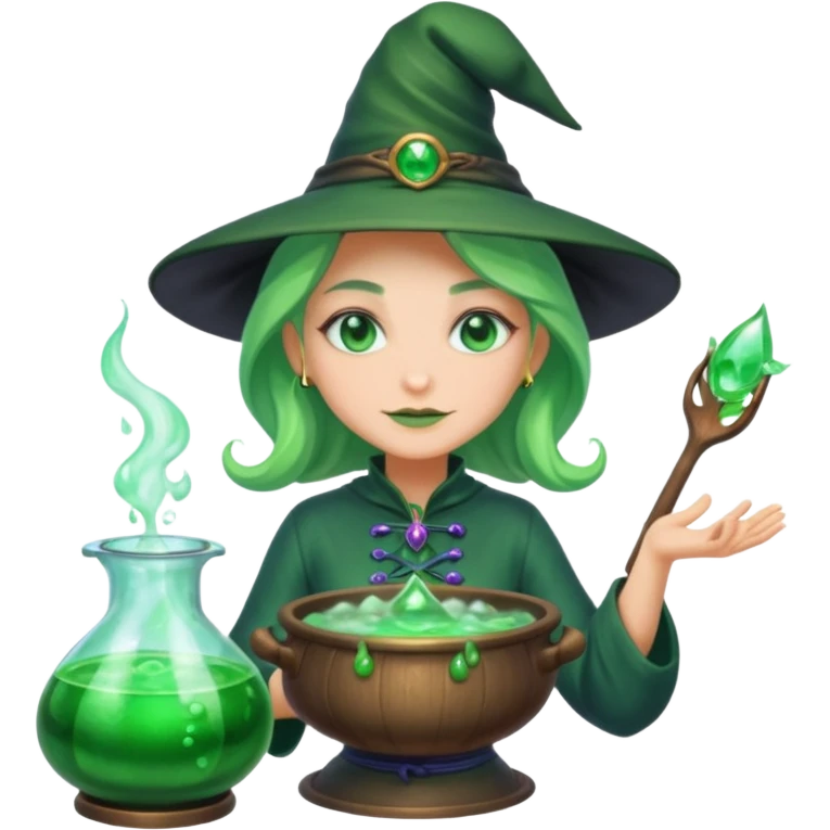 green witch cooking potion emoji