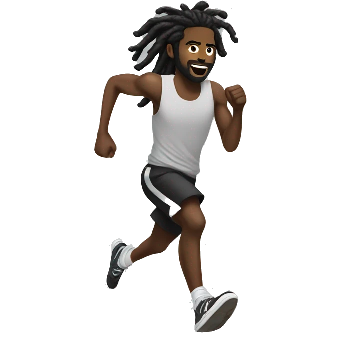 Black man running with dreadlocks and Jordan shoes on emoji