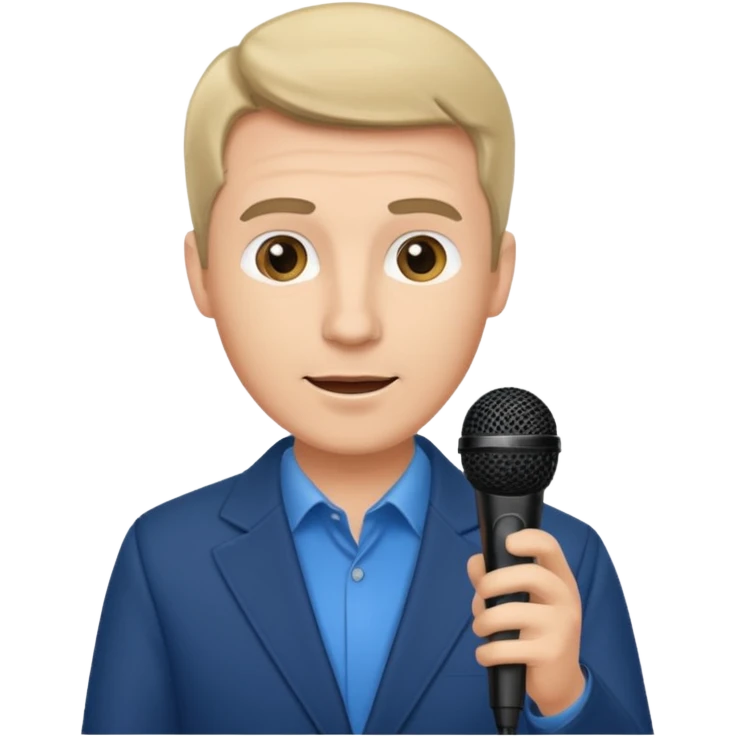 Public Speaker man with mic emoji