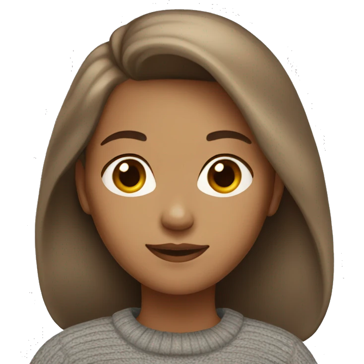 Girl light Skin Brown Hair Wearing Pullover  emoji