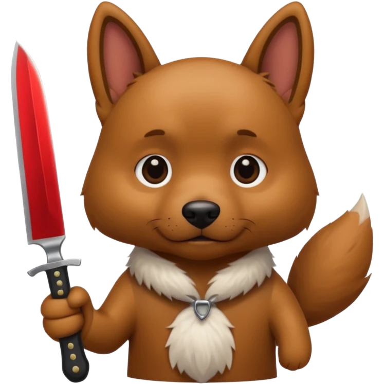 dog with a knife  emoji