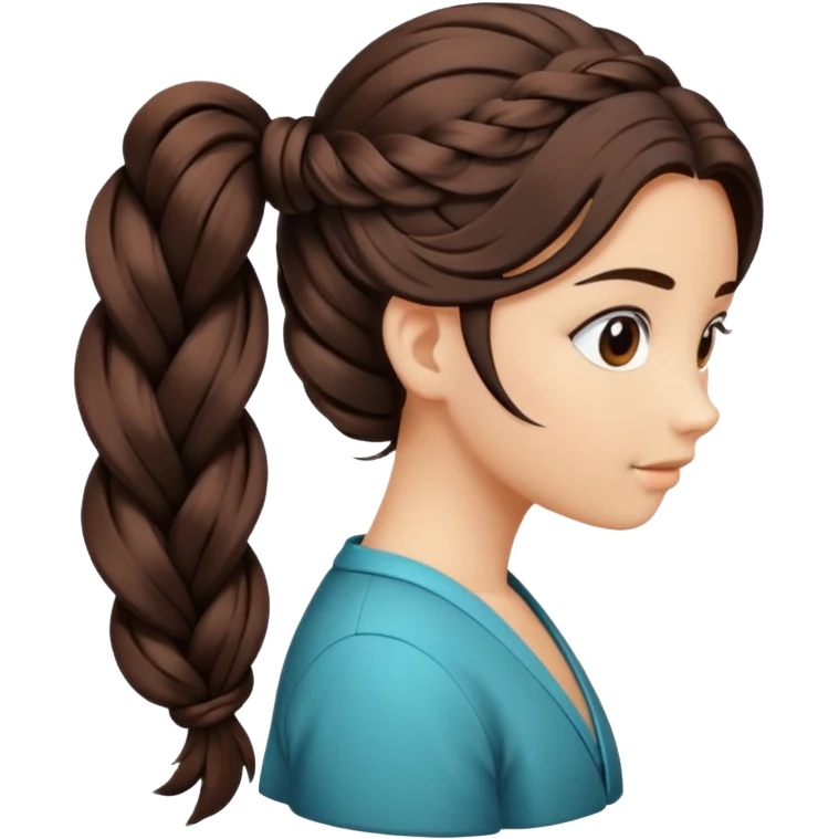 just hair braided hair tail emoji