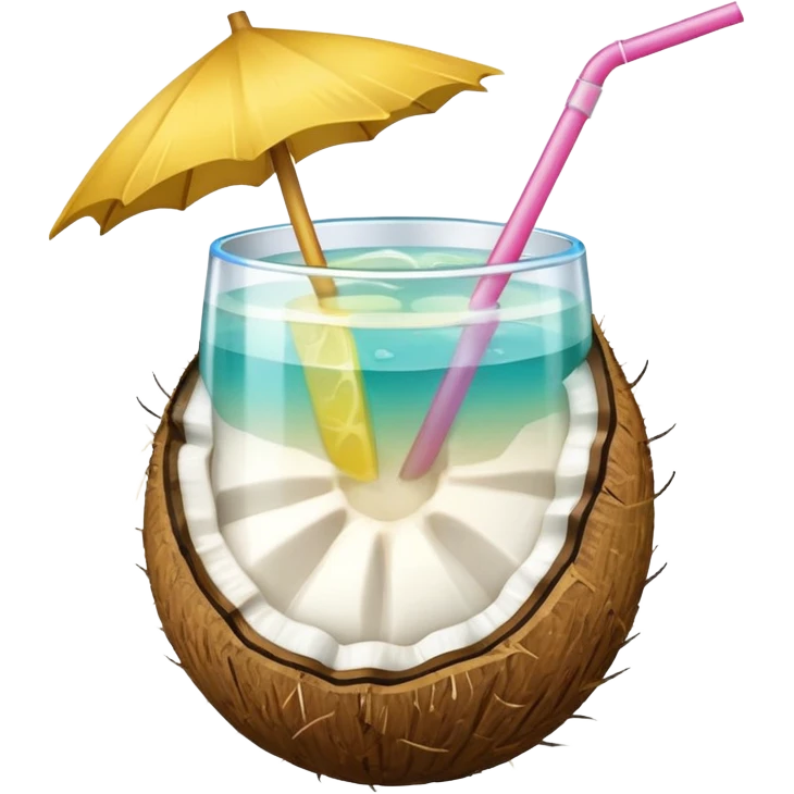 hawaii coconut drink with lemon emoji