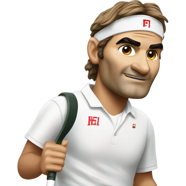roger federer with a tennis headband emoji