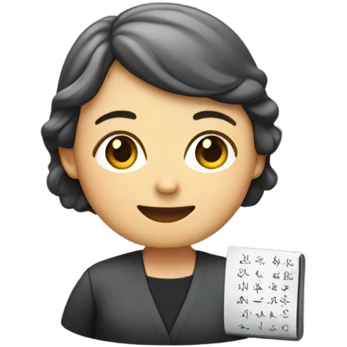 Una profesora con una pizarra  emoji