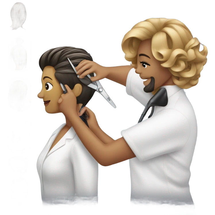 Hairdresser cutting a lady’s hair emoji