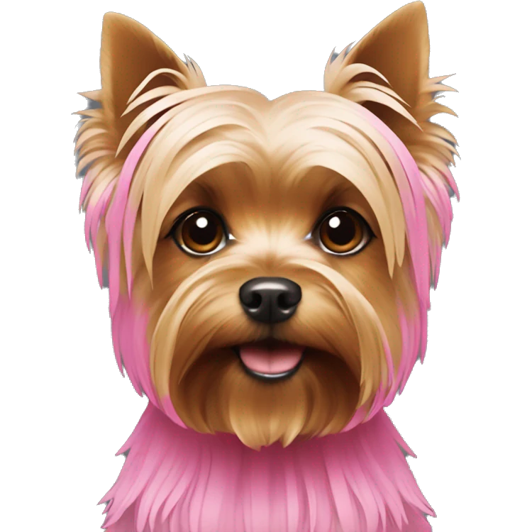 Yorkshire terrier with pink row emoji