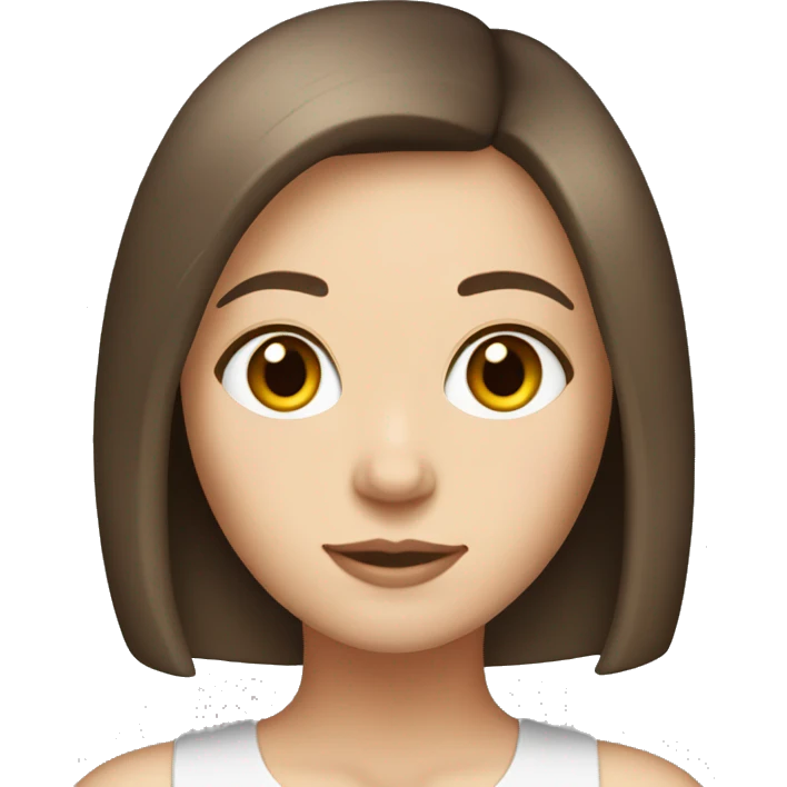 Brunette white girl with brown eyes and bob haircut emoji