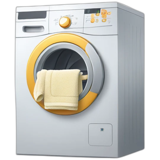 Dryer with towels in perspective emoji