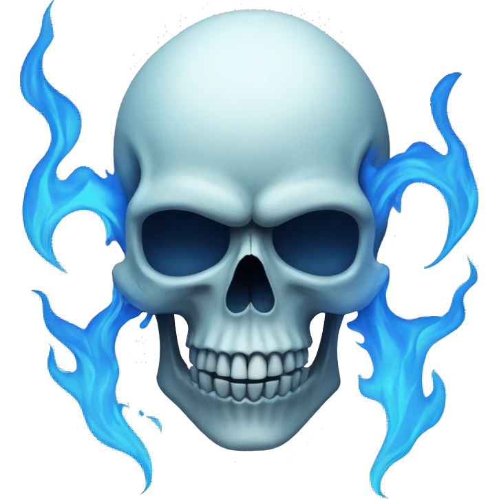 skull with blue flames emoji
