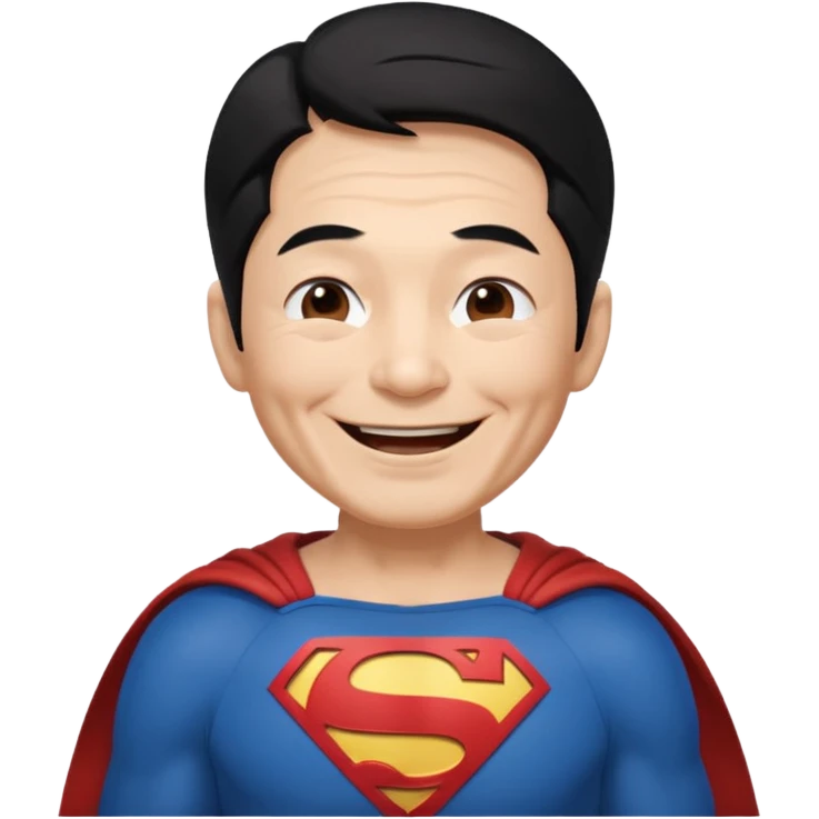 old Chinese dressed as Superman laughing with closed eyes emoji