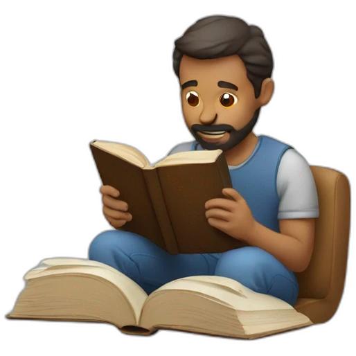 man reading a book emoji