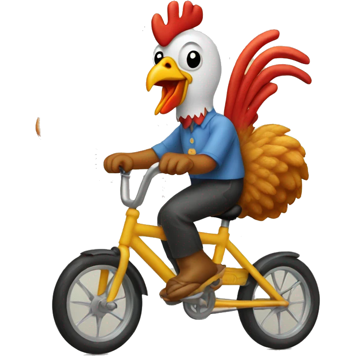 Chicken nuggets riding a bike emoji