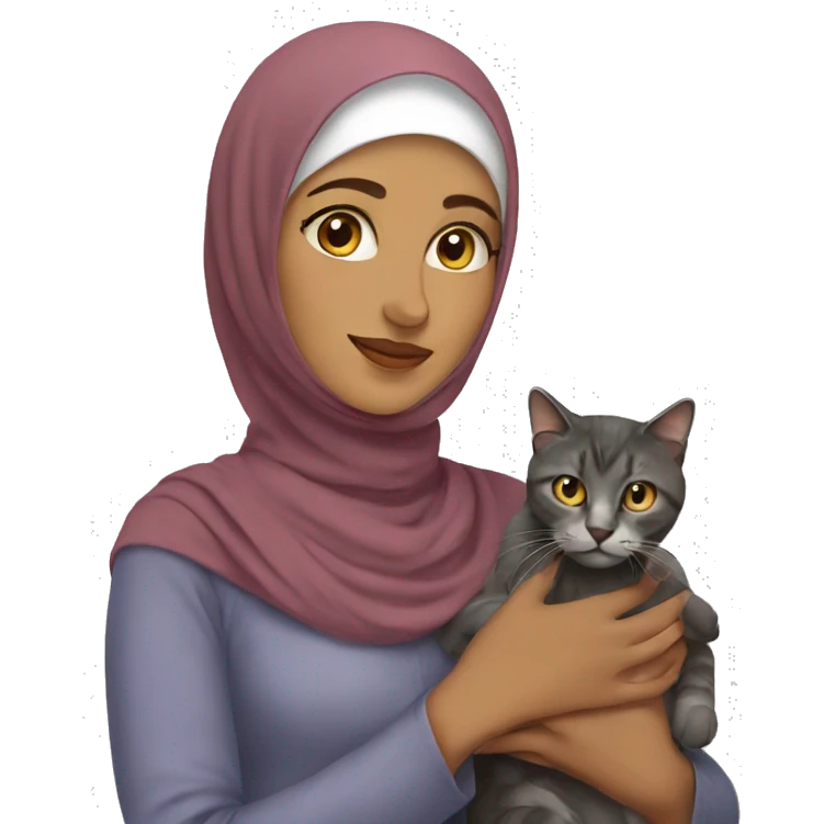 A Muslim woman petting a cat emoji