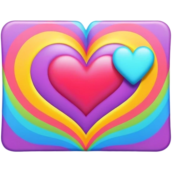 Psychedelic colored love note emoji