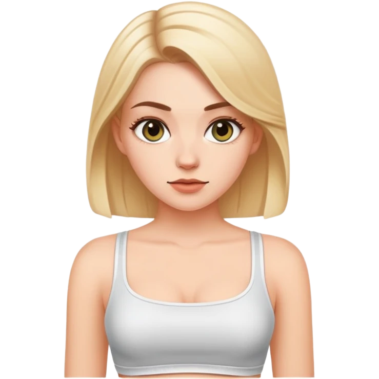 White girl wearing crop top emoji