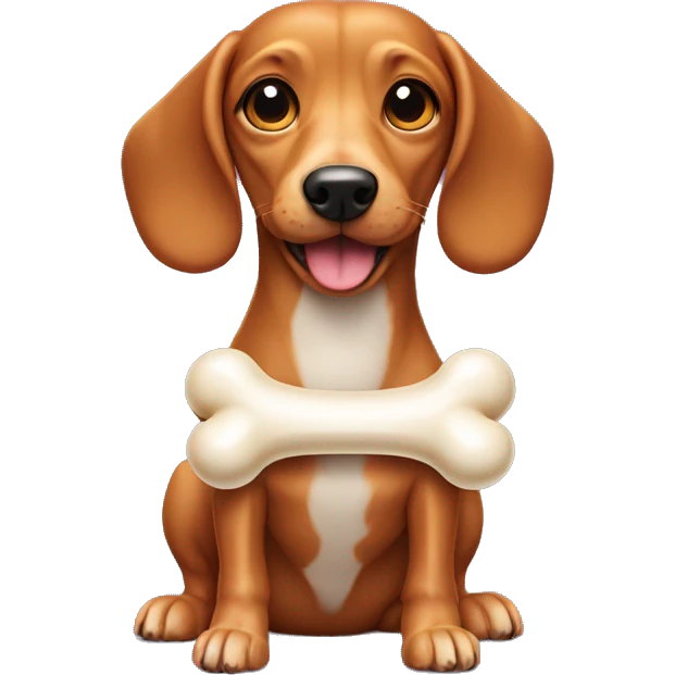 Weenie dog with bone emoji