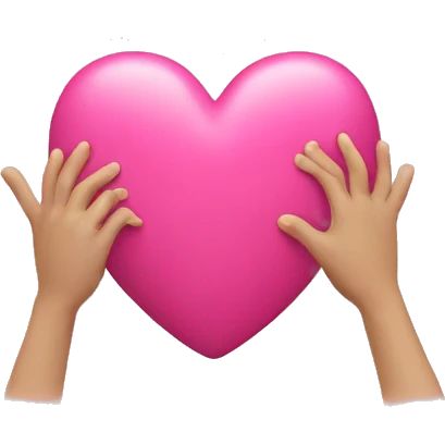 pink heart with hands emoji
