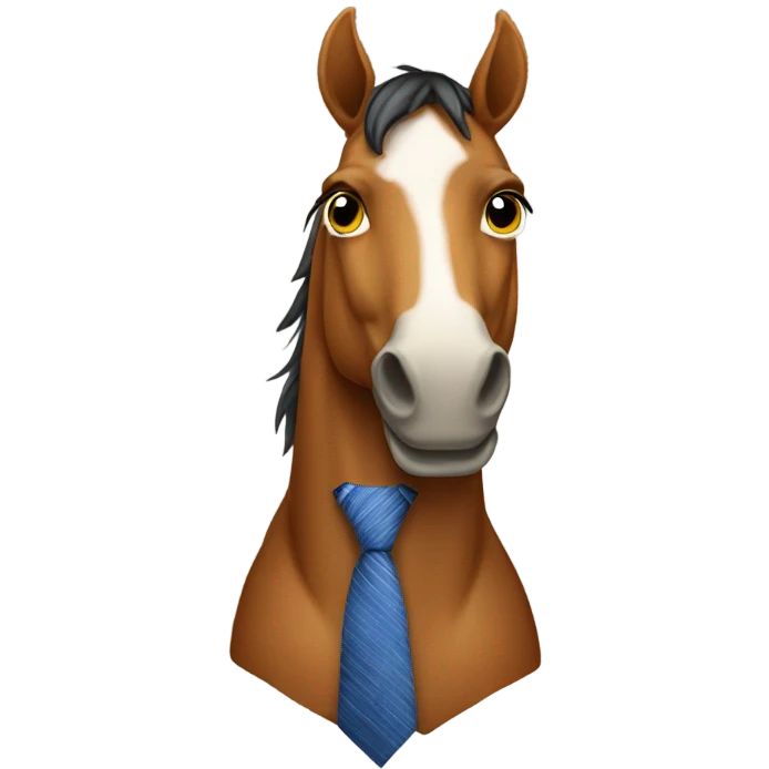 Horse wearing a tie emoji