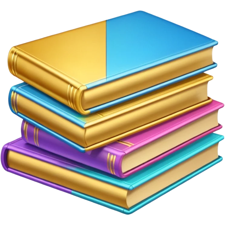 colofull 3 books, golden glow emoji