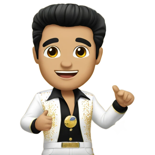 Elvis saying happy new year emoji