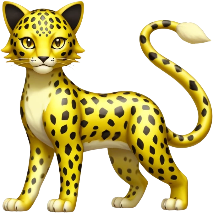 Shiny Elemental Exotic Liepard-Persian-Delcatty-Pokémon-Fakémon-hybrid-creature (full body) emoji