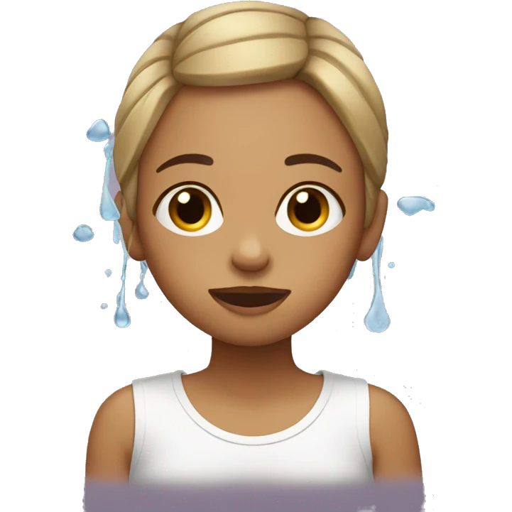 girl washes her face emoji