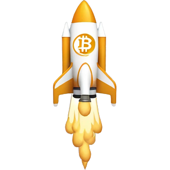 Bitcoin on a rocket  emoji
