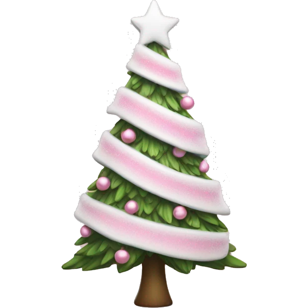 pink and white christmas tree emoji