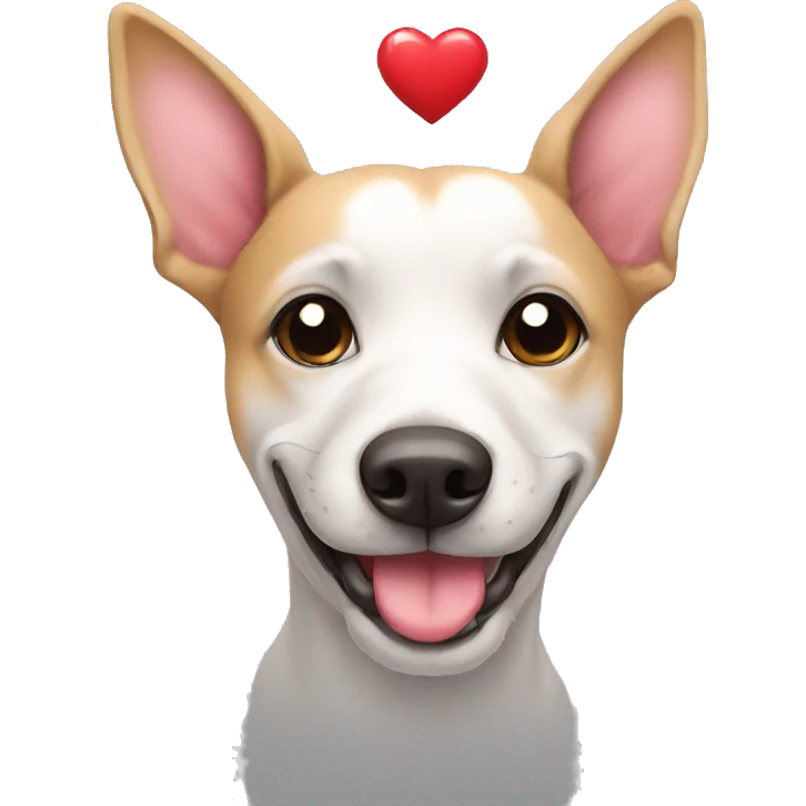 Dog with a heart emoji
