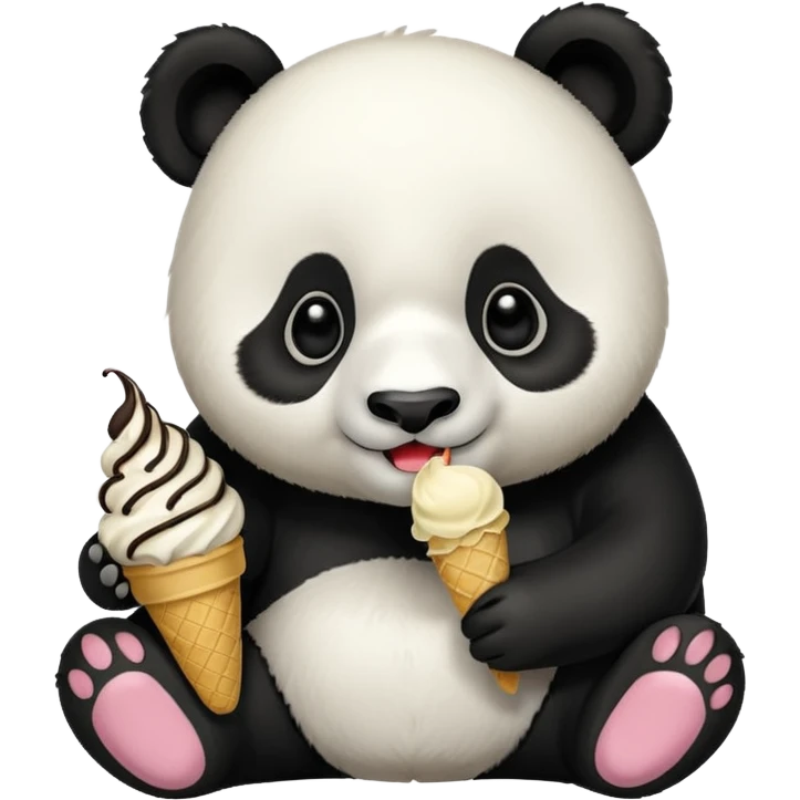 Panda eating ice cream emoji