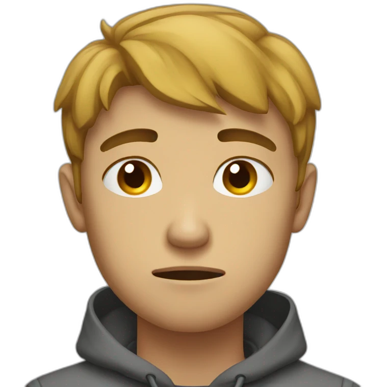 Sad young guy emoji