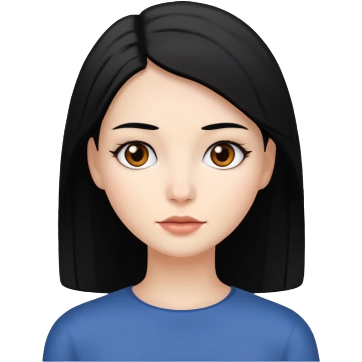 professional with white skin, straight hair black, brown eyes, woman emoji
