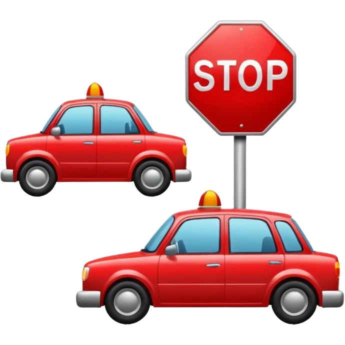Car with a stop sign on the top emoji