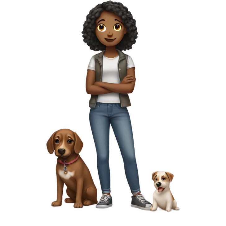 girl with dog emoji