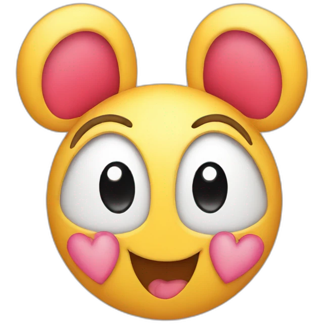 smiley with heart ears emoji
