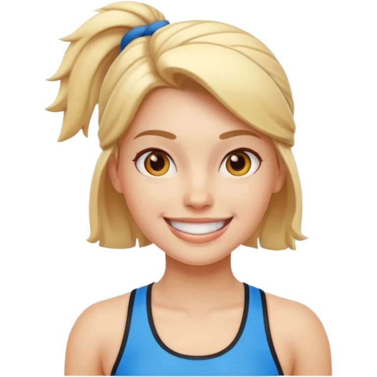 sporty woman cartoon emoji style front view emoji