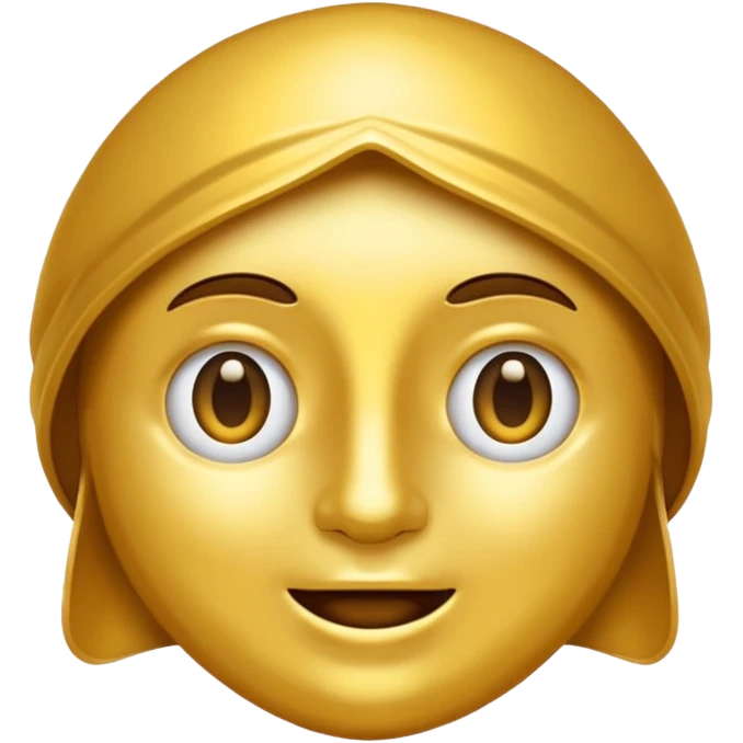 eine goldene schallpaltte, die ein gesicht hat und lächelt, keine menschlcihes gesicht emoji