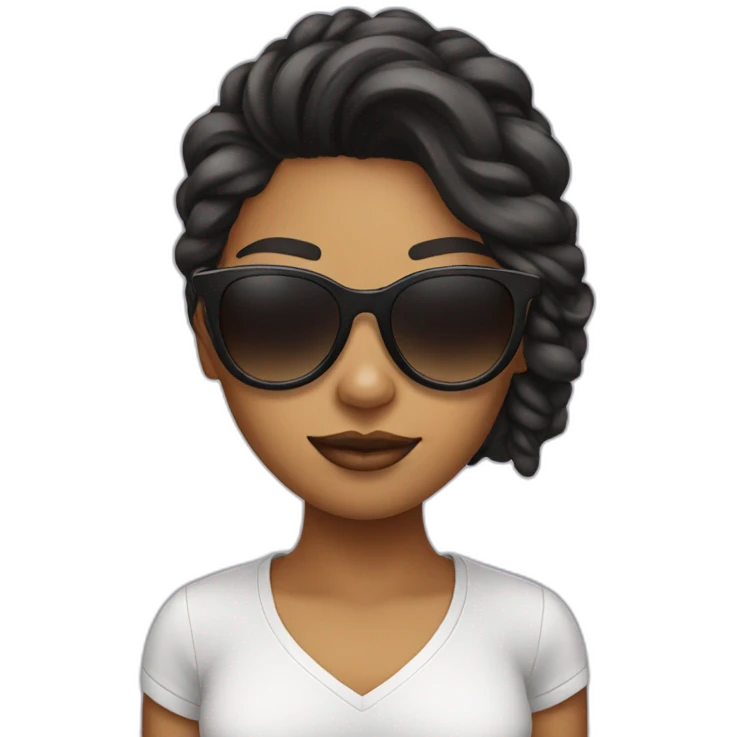 cool girl with sunglasses emoji