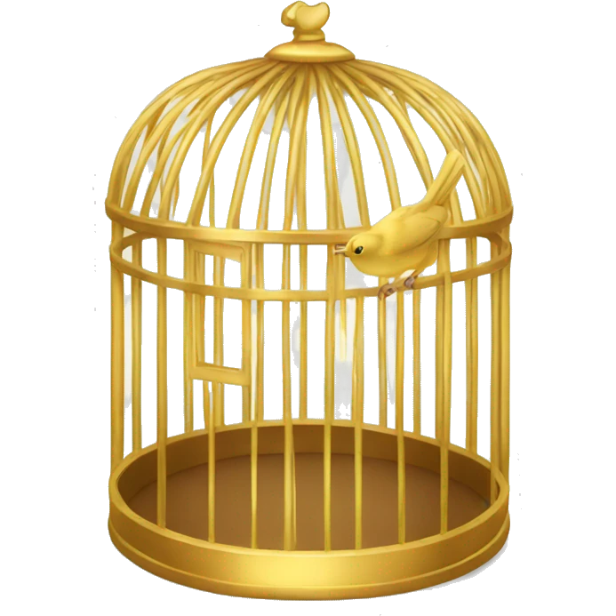 empty gold bird cage emoji