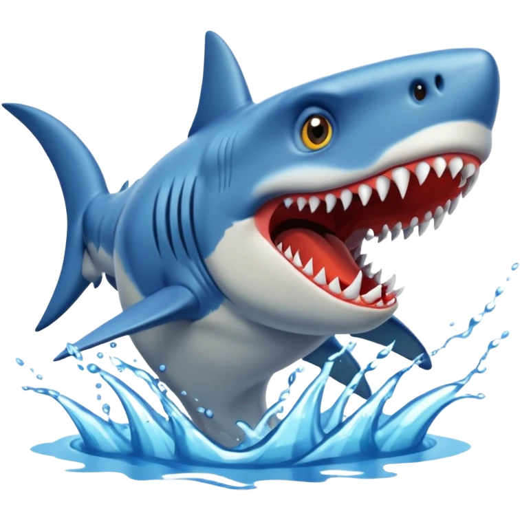 Shark fighting dinosaur emoji